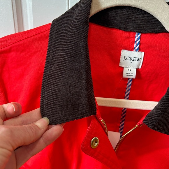 JCrew NWT Red Nautical Lightweight Jacket w/ Corduroy collar & cuffs Women S - Picture 4 of 10
